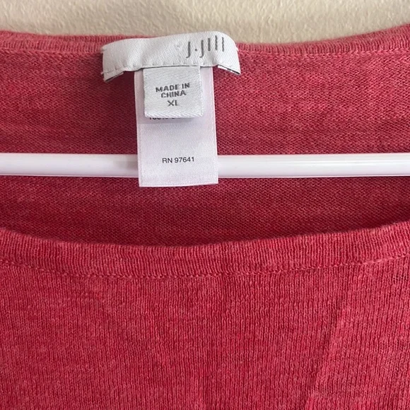 J Jill sweater xl lace up 100 % cotton pink top - Picture 3 of 5